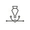 Ai editor icon vector. Line anchor symbol.