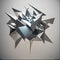 AI generated 3D abstract artwork showcasing different shapes and sizes in silver color
