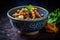 AI generated appetizing Chicharon in a dark green bowl