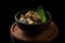 AI generated appetizing Tokwaâ€™t baboy in a dark green bowl