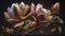 AI Generated art Beautiful saucer magnolia leaves flowers