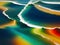 AI generated artwork of multi-colored waves in an ocean