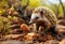 AI generated an Australian short-snouted anteater foraging for ants and termites in sandstone rocks.