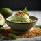 AI generated Avocado Delight, Gourmet Dessert Photography