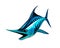 Ai generated blue marlin mascot isolated emblem