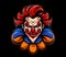 Ai generated cartoon angry clown mascot joker face