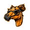 Ai generated cartoon camel mascot wear glasses