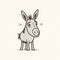 AI generated cartoon donkey on white backgorund