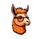 Ai generated cartoon funny llama mascot in glasses