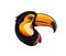 Ai generated cartoon toucan bird head mascot