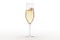 Ai generated champagne glass template mockup, alcoholic beverage on white background.