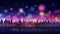 AI-generated cityscape at night with dramatic fireworks to celebrate the new year