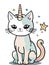 AI GENERATED CLIP ART unicorn cat cartoon