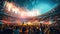 AI Generated Colorful Mosaic of Fans Electric Atmosphere of a Soccer Stadium During a Championship Final