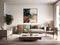 AI generated contemporary living room with a variety of stylish furniture