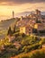 AI-Generated Delight: Exploring an Italian Summer Sunset with Cottage, River, Medieval Village, and Castle