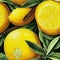 AI-generated digital art seamless pattern of vibrant yellow lemons