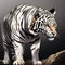 AI generated digital painting of a White Bengal Tiger