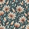 AI generated Firefly seamless pattern flowers and branches
