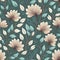 AI Generated Firefly seamless pattern flowers and branches