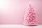 AI generated. Fluffy pink Christmas on pink wall background with copy space