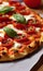 AI generated freshly made pizza with tomatoes