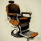 AI Generated. Generative AI. Retro Vintage Barbershop chair. Can be used for shop decoration. Graphic Art Illustration