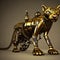 AI-generated golden creative clockwork panther