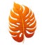 AI Generated golden orange monstera leaf slightly shaded on a clean white background