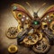 AI-generated golden steampunk clockwork butterfly