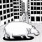 AI generated - An hippopotamus walking in the city street