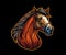 Ai generated horse, mustang, stallion mascot head