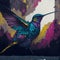 AI generated Hummingbird in colorful background