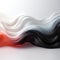 AI generated illustration of abstract black and red curves on the white background