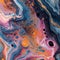 AI generated illustration of an abstract painting with water bubbles and vibrant paint colors