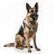 AI generated illustration of an adorable German shepherd isolated on a white background