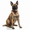 AI generated illustration of an adorable German shepherd isolated on a white background
