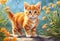 AI generated illustration of an adorable ginger kitten