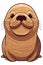 AI generated illustration of Adorable seal pup wearing a content expression