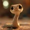 AI generated illustration of an adorable snake standing on a flat surface
