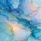 AI generated illustration of an alcohol ink painting featuring vibrant gold and deep blue hues