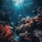 AI generated illustration of an aquatic scene with crystal clear water