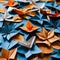 AI-generated illustration of an artistic arrangement of origami paper sculptures