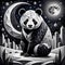 AI generated illustration of Artistic watercolour illustration depicting a panda bear.
