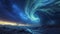 AI generated illustration of aurora lights illuminating a swirling cloud