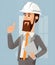 AI generated illustration of a bearded construction team leader wearing a hard hat