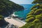 AI generated illustration of a beautiful beach at the Japanese Michinoku Coastal Trail