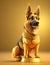 AI generated illustration of a beautiful brown-furred canine with a stylish golden necklace