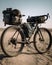 AI generated illustration of a bike ready for backpacking through the middle of nowhere