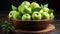 AI generated illustration of a bowl of fresh green apples, ready to be enjoyed